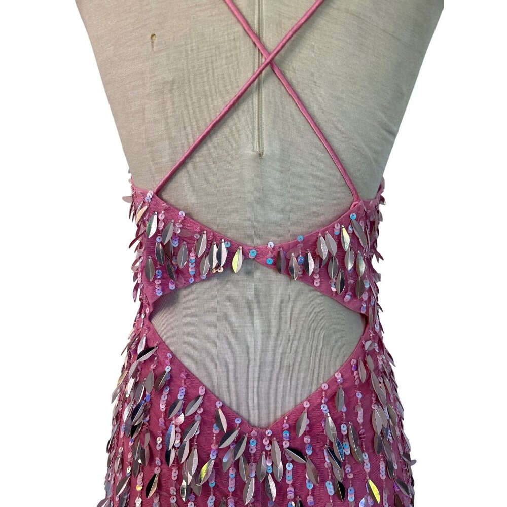 Retrofete Annistyn Dress in Fondant Pink Large New Womens Mini Embellished - Picture 9 of 15